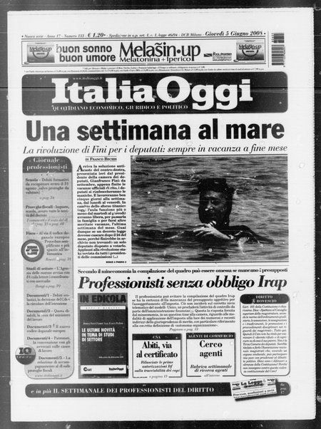 Italia oggi : quotidiano di economia finanza e politica